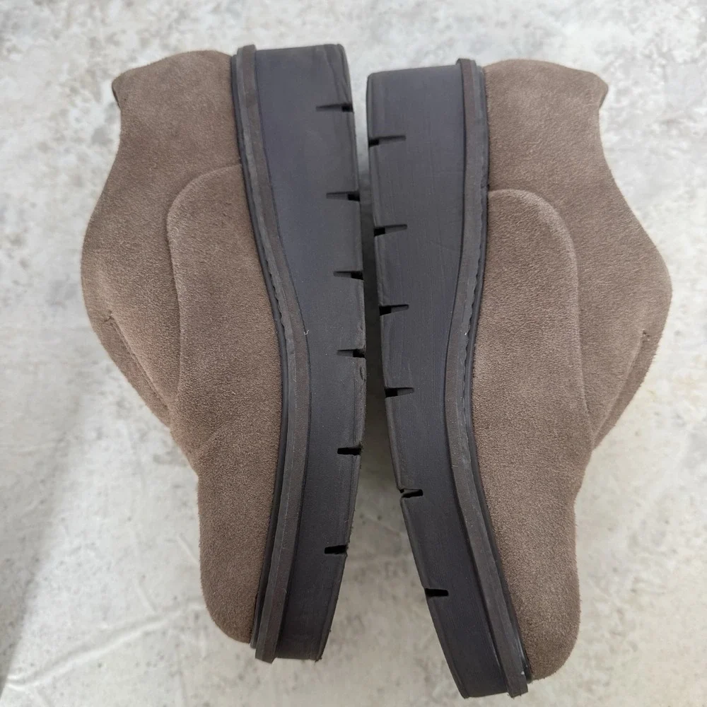 Clarks Airabell Sky Pebble Suede Slip On Loafers Chunky Lug Shoes Women's 7.5